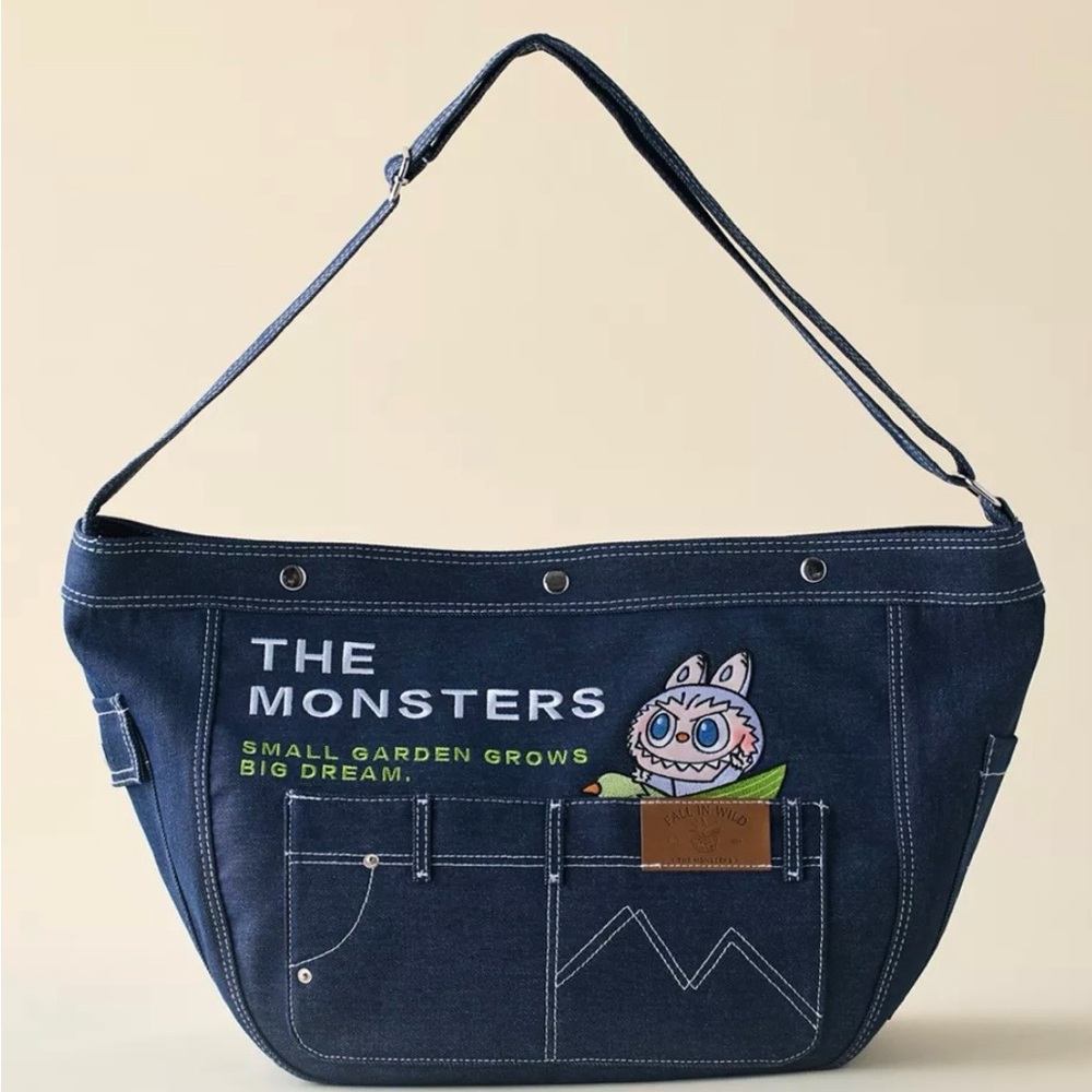 Authentic Labubu Denim Bag – Holds Your Labubu with Pockets!